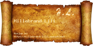 Hillebrand Lili névjegykártya